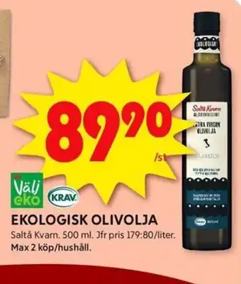 ICA Kvantum EKOLOGISK OLIVOLJA erbjuda