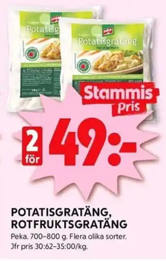 ICA Kvantum POTATISGRATÄNG, ROTFRUKTSGRATÄNG erbjuda