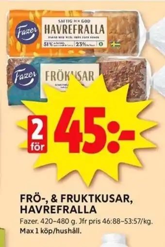 FRÖ-, & FRUKTKUSAR, HAVREFRALLA