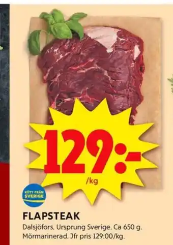 ICA Kvantum Dalsjöfors flapstek erbjuda