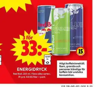 ICA Maxi Red bull energidryck erbjuda