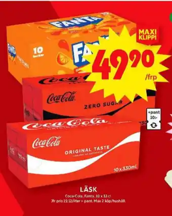 ICA Maxi Coca cola läskedryck erbjuda