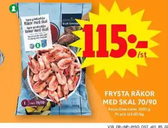 ICA Maxi Royal greenland räkor med skal erbjuda