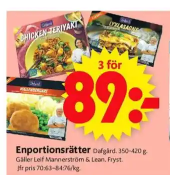 ICA Supermarket Dafgårds färdigrätter erbjuda