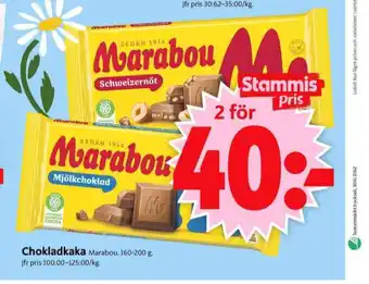 ICA Supermarket Marabou chokladkaka mjölkchoklad erbjuda