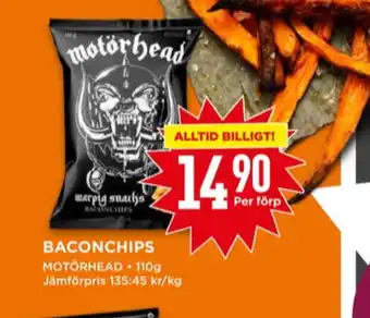 Willys Motörhead baconsnacks erbjuda