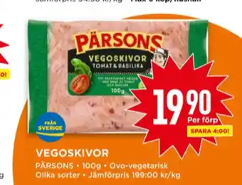 Willys Pärsons vegetarpålägg erbjuda