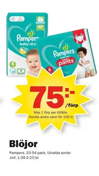 Pekås Pampers Blöjor 33-54 pack erbjuda