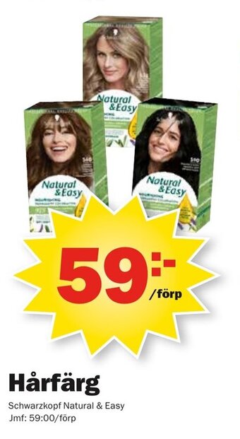 Pekås Schwarzkopf Natural & Easy Hårfärg erbjuda