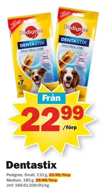 Pekås Pedigree Dentastix 110g erbjuda