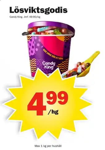 Pekås Candy King Lösviktsgodis 1kg erbjuda