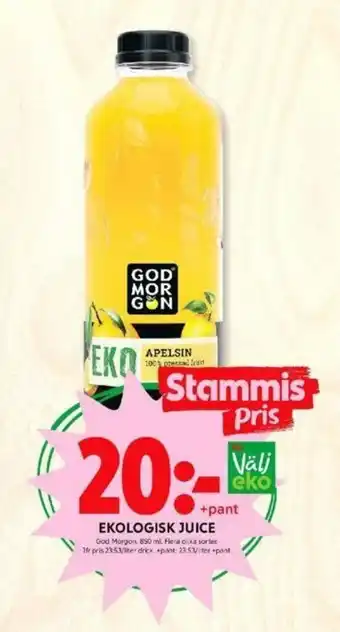 ICA Kvantum God Morgon Ekologisk Juice 850ml erbjuda