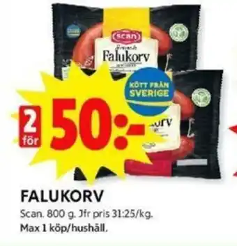 ICA Kvantum Scan Falukorv 800g erbjuda