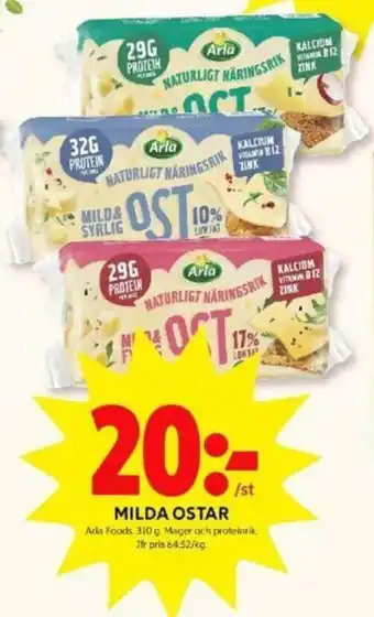 Arla Foods Milda Ostar 310g
