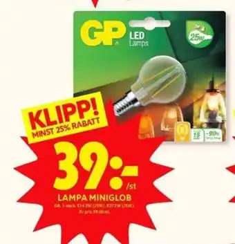 Lampa Miniglob 1-pack