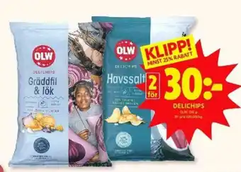 ICA Kvantum OLW Delichips 150g erbjuda