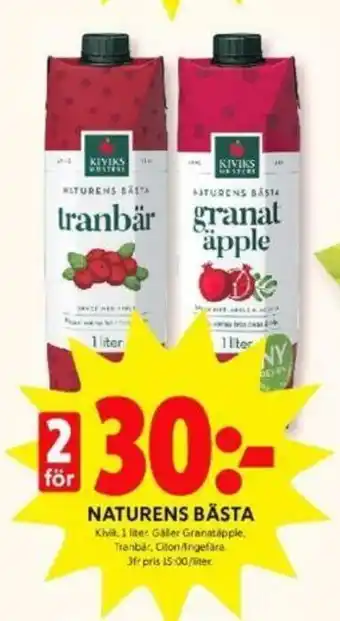 ICA Kvantum Kiviks Naturens Bästa 1 liter erbjuda