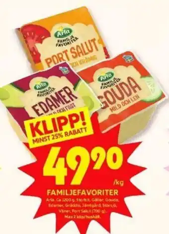 ICA Kvantum Arla Familjefavoriter 1200g erbjuda