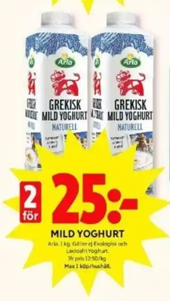 ICA Kvantum Arla Mild Yoghurt 1kg erbjuda