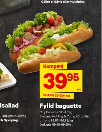 City Gross Fylld baguette erbjuda