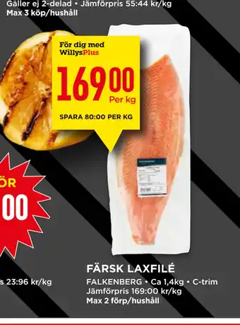 Willys FÄRSK LAXFILÉ erbjuda