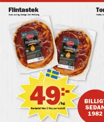 Pekås Flintastek erbjuda