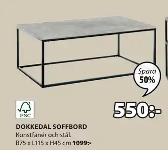 JYSK DOKKEDAL SOFFBORD erbjuda