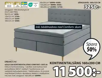 JYSK GOLD C60 KONTINENTALSÄNG COMFORT+ GRÅ-29 erbjuda