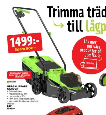 Jem&Fix GRÄSKLIPPARE GARDEN erbjuda