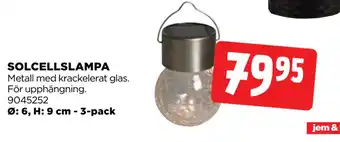 Jem&Fix SOLCELLSLAMPA erbjuda