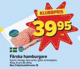 Östenssons Garant hamburgare erbjuda