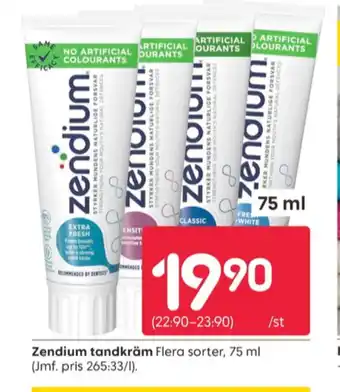 Rusta Zendium tandkräm erbjuda