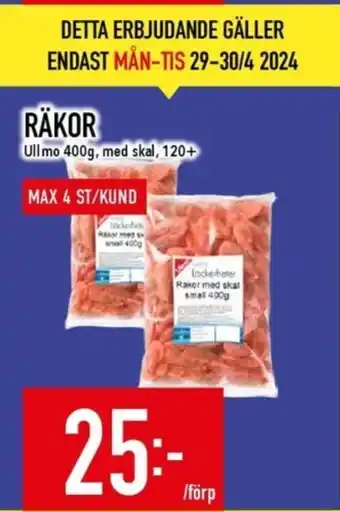 Matdax Ullmo räkor med skal erbjuda
