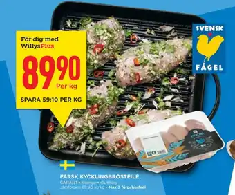Willys FÄRSK KYCKLINGBRÖSTFILÉ erbjuda