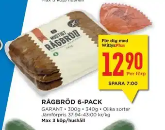 Willys RÅGBRÖD 6-PACK erbjuda