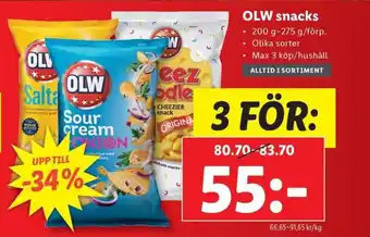 Lidl OLW snacks erbjuda