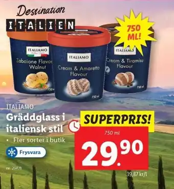 Lidl Gräddglass i italiensk stil erbjuda