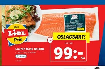 Lidl Laxfilé färsk helsida erbjuda