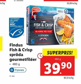 Lidl Findus Fish & Crisp spröda gourmetfiléer erbjuda