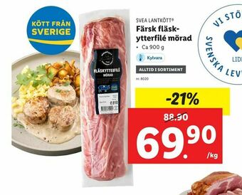 Lidl Färsk fläskytterfilé mörad erbjuda