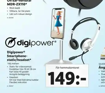 Lidl Digipower® Smartphone stativ/headset erbjuda