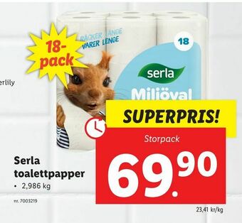 Lidl Serla toalettpapper erbjuda