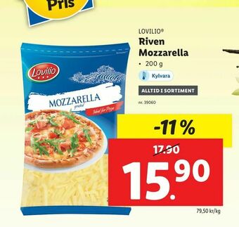 Lidl Riven Mozzarella erbjuda