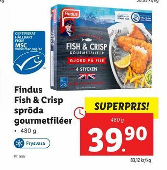 Findus. Fish & Crisp. spröda. gourmetfiléer