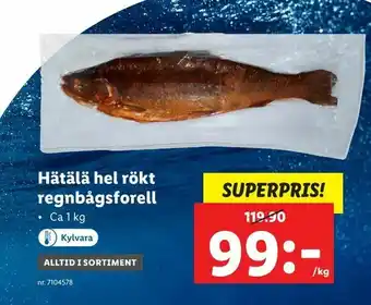 Lidl Hätälä hel rökt regnbågsforell erbjuda