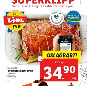 Lidl Färdigkokt helgskinka erbjuda