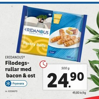 Lidl Filodegs- rullar med bacon & ost erbjuda