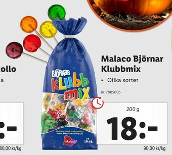 Lidl Malaco Björnar Klubbmix erbjuda