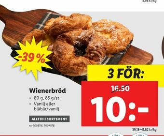 Lidl Wienerbröd erbjuda