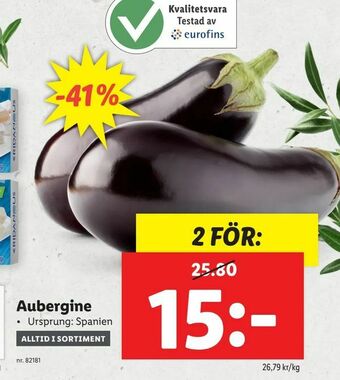 Lidl Aubergine erbjuda